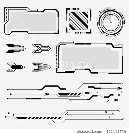 HUD Futuristic Interface Elements, streetwear design elements 122118739