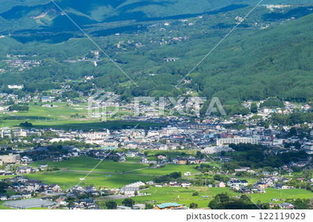 從鷺台看到的新綠由布院盆地 122119029
