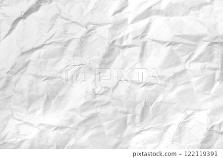 A crumpled white paper texture with irregular folds and creases, creating a detailed pattern of shadows and highlights. Ideal for background use or design elements. A crumpled white paper texture with irregular folds and creases, creating a detailed pattern of shadows and highlights. Ideal for background use or design elements. 122119391