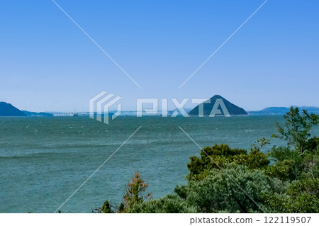 View of Otsuchi Island and the Great Seto Bridge from Naoshima 122119507