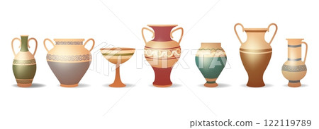 3D vintage greek vases 122119789