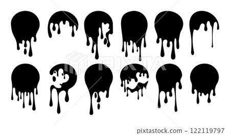 Paint drip circle labels 122119797