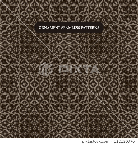 Classic geometric seamless ornamental pattern - symmetric texture. Vector repeatable oriental background. Elegant vintage print 122120370
