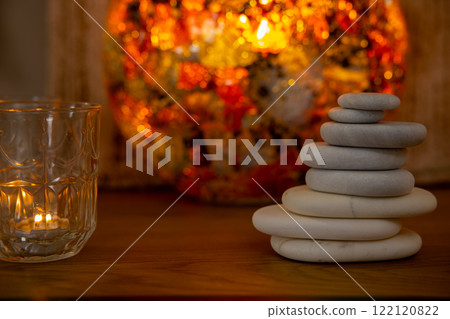 Beautiful and Serene Stacked Stones Combined with the Soothing Effects of Candlelight Ambience Beautiful and Serene Stacked Stones Combined with the Soothing Effects of Candlelight Ambience 122120822