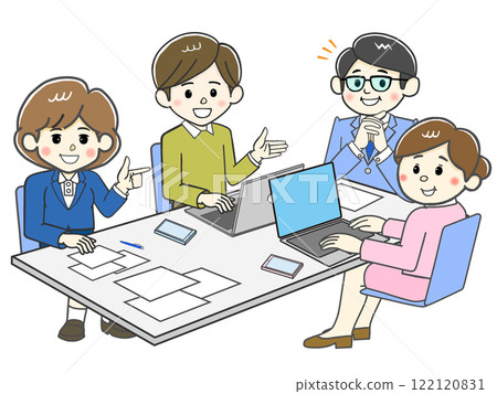 領導檢視四人商務會議的進展 122120831