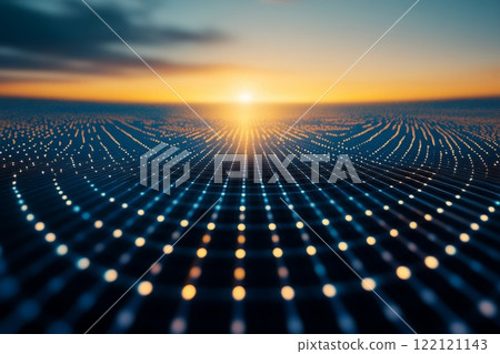 fields of solar panels reflecting bright light. Clean energy and future technologies fields of solar panels reflecting bright light. Clean energy and future technologies 122121143