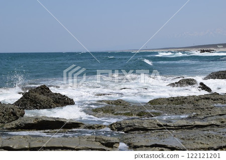 Rough waves of Shonai beach Sea of Japan Rough waves of Shonai beach Sea of Japan 122121201