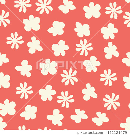 Decorative seamless vintage pattern in classic style with small flowers, ditsy. Silhouettes of flowers, Two-color ornament in pastel colors, wedding Decorative seamless vintage pattern in classic style with small flowers, ditsy. Silhouettes of flowers, Two-color ornament in pastel colors, wedding 122121479