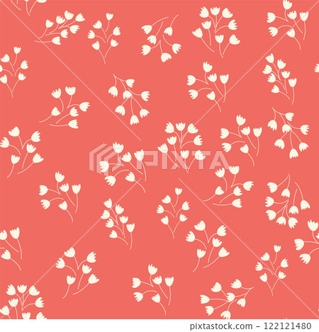 Decorative seamless vintage pattern in classic style with small flowers, ditsy. Silhouettes of flowers, Two-color ornament in pastel colors, wedding Decorative seamless vintage pattern in classic style with small flowers, ditsy. Silhouettes of flowers, Two-color ornament in pastel colors, wedding 122121480