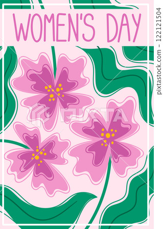 Happy women day greeting card 122121504