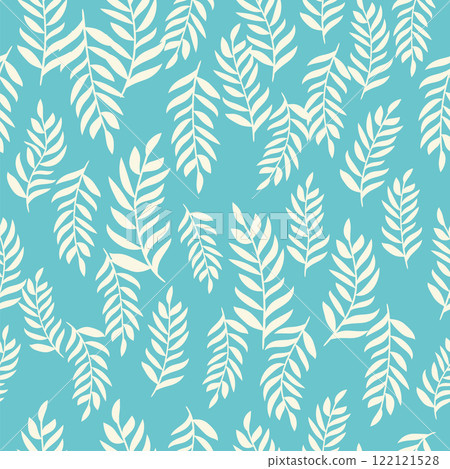 Decorative seamless vintage pattern in classic style with small flowers, ditsy. Silhouettes of flowers, bicolor ornament 122121528