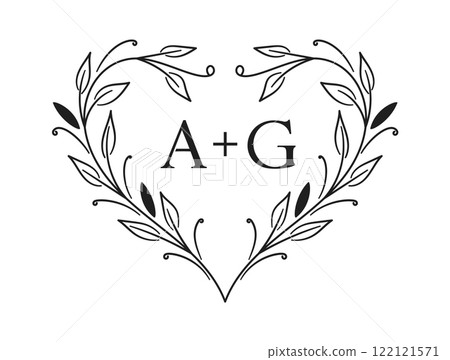 Wedding monogram logo heart designed Wedding monogram logo heart designed 122121571