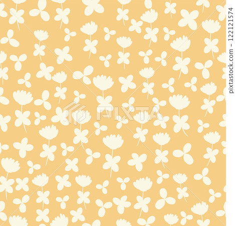 bicolor contour silhouette seamless pattern with flowers and leaves. Abstract floral spring, summer pastel pattern. bicolor contour silhouette seamless pattern with flowers and leaves. Abstract floral spring, summer pastel pattern. 122121574