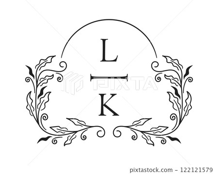Wedding monogram luxury art decoration 122121579