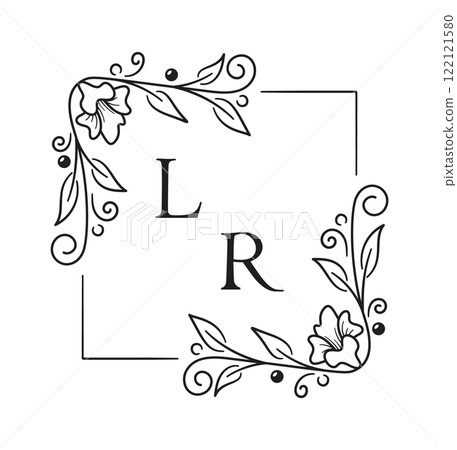 LR initial wedding monogram logo 122121580