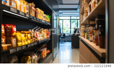 Vibrant wildflowers bloom on a coastal cliff overlooking ramatic ocean scene under a sunny sky with birds flying. 122121846