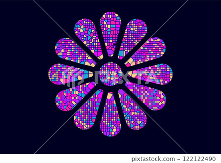 Stained glass rosette vector illustration Stained glass rosette vector illustration 122122490
