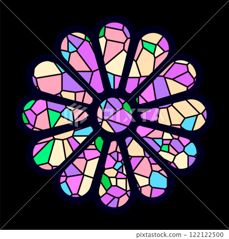 Stained glass rosette vector illustration Stained glass rosette vector illustration 122122500