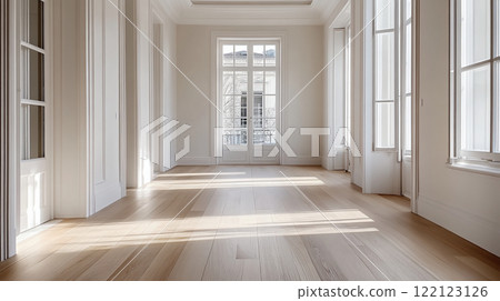 A classic space with light pouring in through large windows 122123126