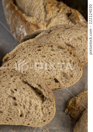 wheat flour bread in close up wheat flour bread in close up 122124030