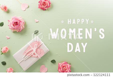Happy Mother's day and Women's Day decoration concept made from flower on pastel background. Happy Mother's day and Women's Day decoration concept made from flower on pastel background. 122124111
