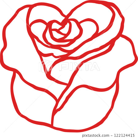 Retro Valentine Rose Outline Retro Valentine Rose Outline 122124415