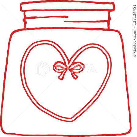 Retro Valentine Ink Bottle Hand Drawn Outline Retro Valentine Ink Bottle Hand Drawn Outline 122124451