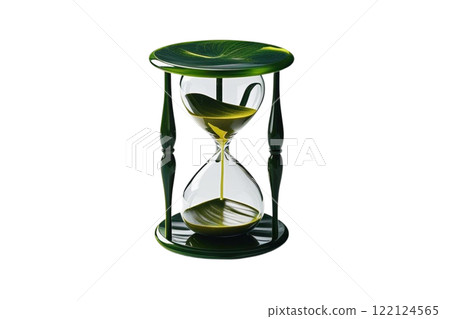 A classic hourglass with sand on white background 122124565