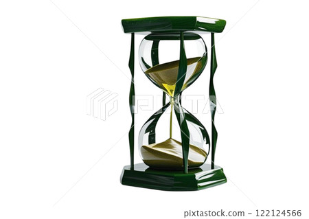 A classic hourglass with sand on white background 122124566
