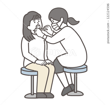 一名婦女接受牙科檢查的插圖 2 122124596