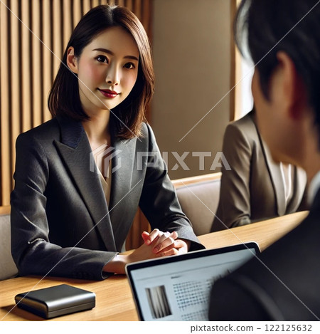 專業女商人的商務談判場景 專業女商人的商務談判場景 122125632