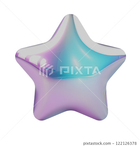 夢幻可愛的金屬星星圖標 122126378