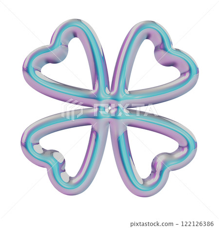 Dreamy cute metallic clover ring icon Dreamy cute metallic clover ring icon 122126386