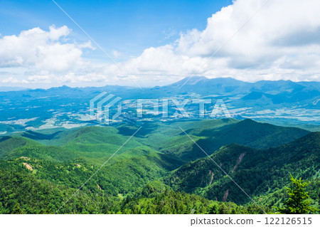 Climbing Mt. Azuma and Mt. Nekodake in summer (view of Mt. Asama from the summit of Mt. Azuma) 122126515