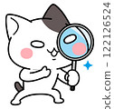 A cat character examining something carefully with a magnifying glass 1 122126524