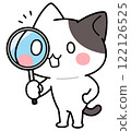 A cat character who noticed something through a magnifying glass 2 122126525