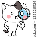 A cat character who noticed something through a magnifying glass 1 122126526