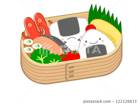便當盒裡的飯糰插圖 122126613
