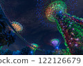 Vibrant Nightscape of Garden by the bay with Lights 122126679