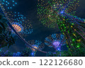 Colorful Tree Structures at Garden by the bay Illuminated at Night 122126680