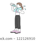 女人喝水（全身） 122126910