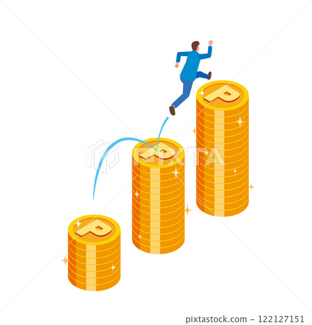 Point coin and man 122127151