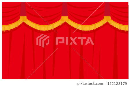 Red curtain stage illustration background material Red curtain stage illustration background material 122128179