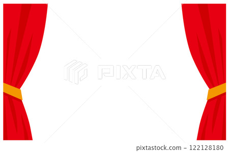 紅色banner舞台插畫背景素材 122128180