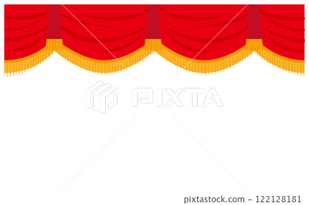 紅色banner舞台插畫背景素材 122128181