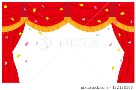 紅色banner舞台插畫背景素材 122128196