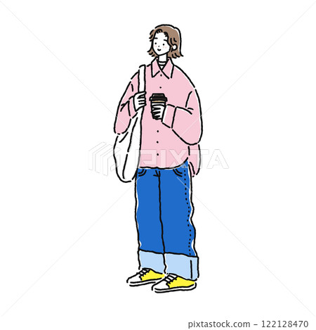 穿著超大襯衫的女人 穿著超大襯衫的女人 122128470