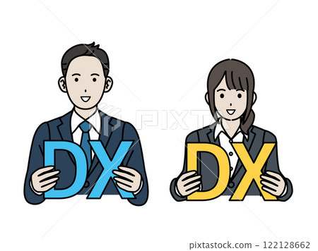 Illustrations of DX promotion and initiatives 122128662