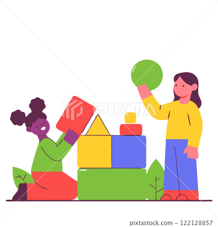 孩子們玩積木 孩子們玩積木 122128857