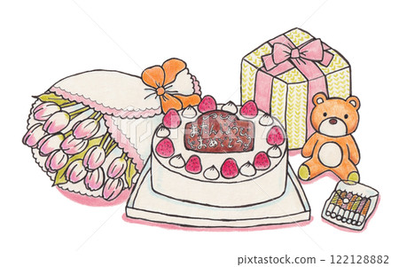Cute birthday illustration 122128882
